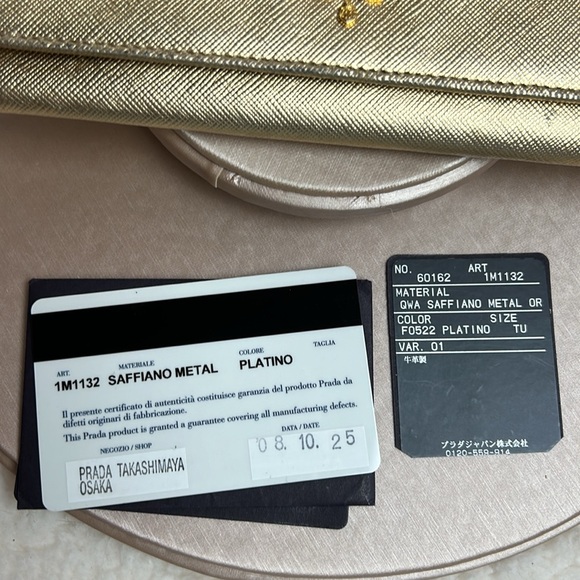 Gold Prada Wallet with identification card newly added to our boutique - Picture 2 of 10